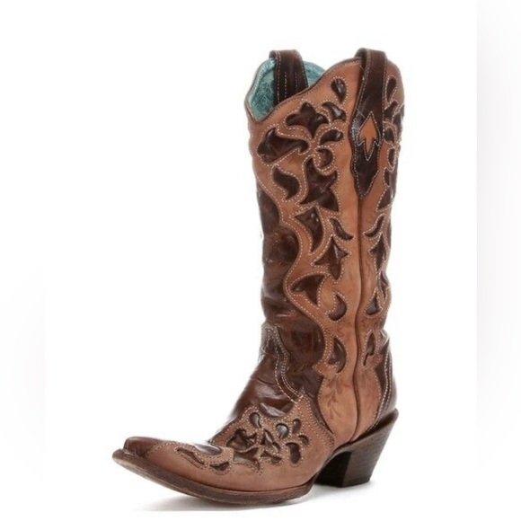 Corral Vintage Western Boots Cowgirl Boots Overlay - Picture 1 of 13